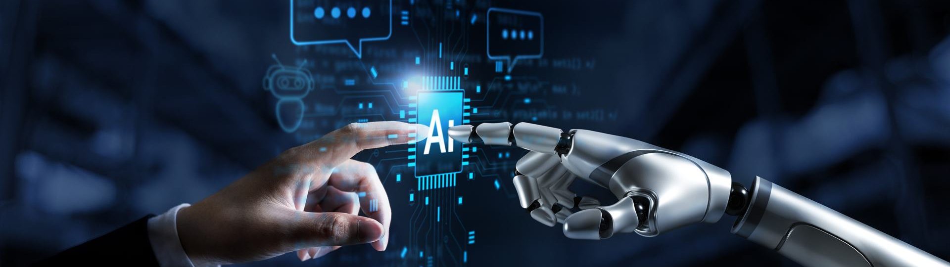 Hands,Of,Robot,And,Human,Connect,Artificial,Intelligence,Ai,Circuit